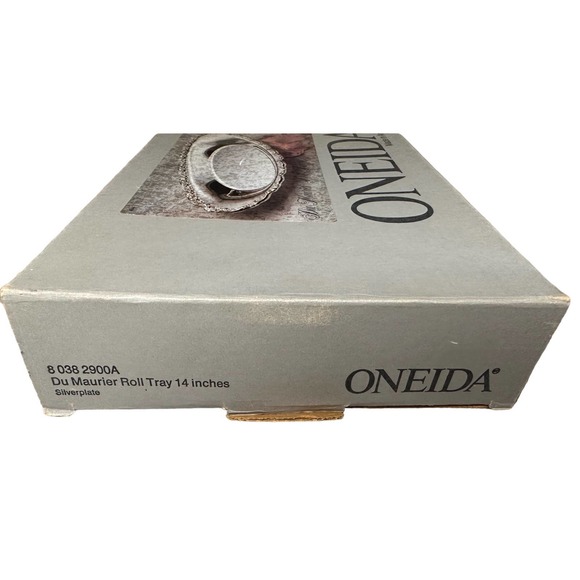 Vintage ONEIDA Du Maurier bread Roll Tray 14" silverplated BNIB 1990 - Picture 4 of 12